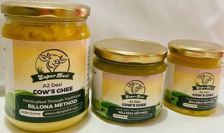 SuperDesi A2 Billona  Cow's Ghee,(1000ml) in three Jars