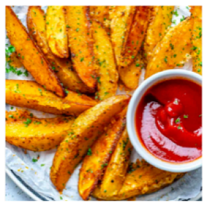 Garlic butter  potato wedges