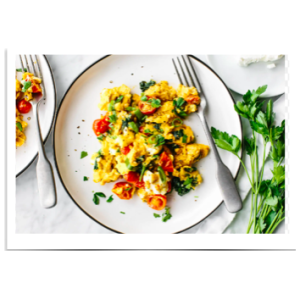 Greek Feta cheese Scrambled eggs