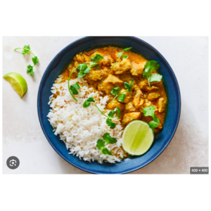 Thai Coconut chicken curry with rice